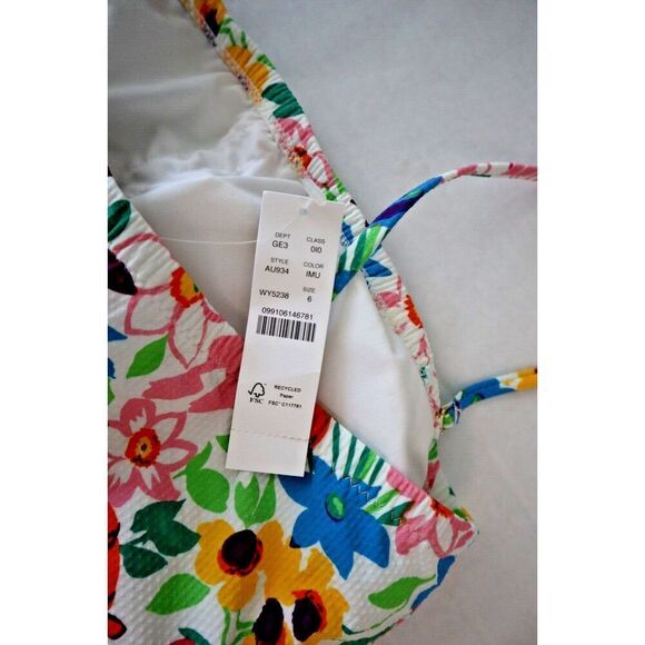 J. Crew WY5238 Women's Sz 6 Vibrant Garden Bandeau One-Piece Swimsuit - Picture 4 of 12